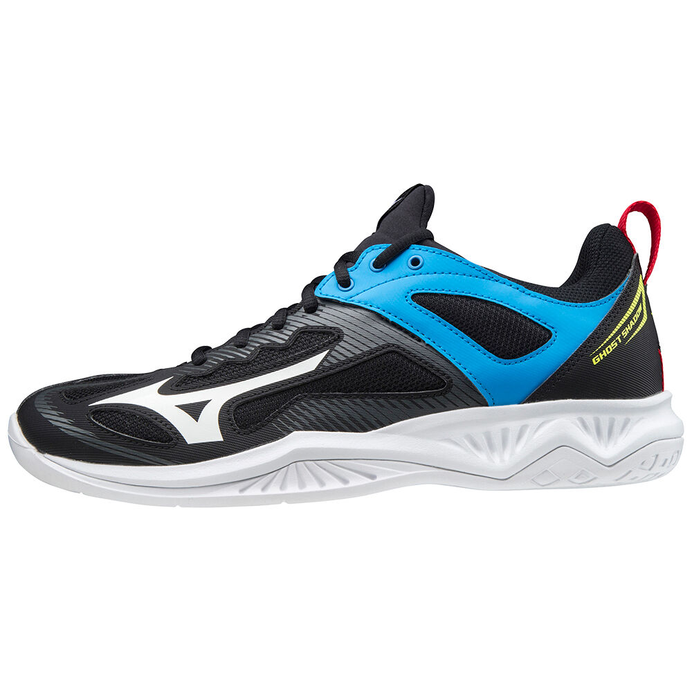 Mens Mizuno Ghost Shadow Badminton Shoes Black/White/Blue Philippines (SDRBTP347)